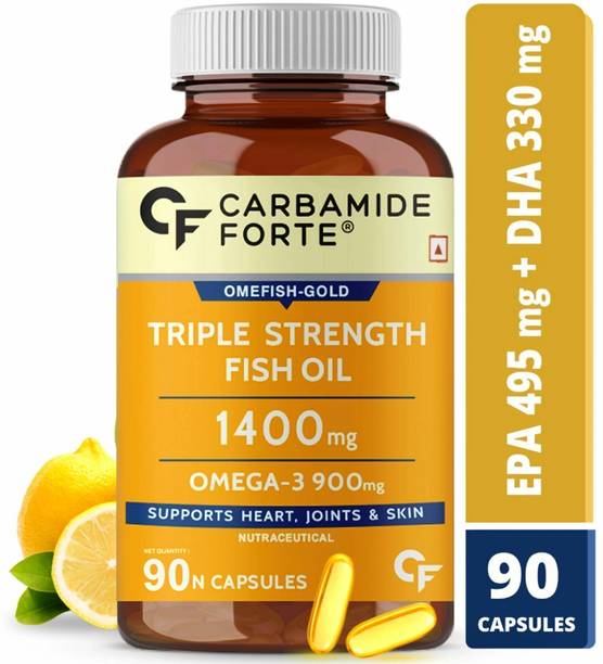CARBAMIDE FORTE Triple Strength Fish Oil Omega 3 Capsules 1400mg for Heart & Joint Health