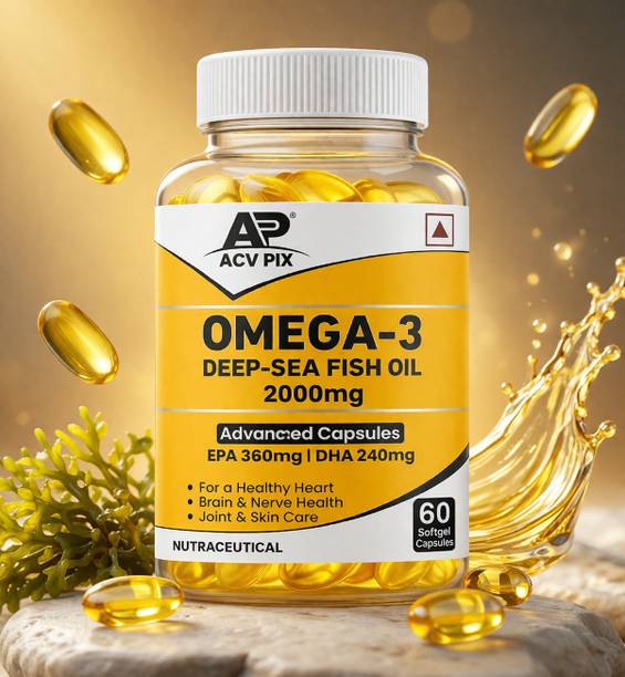 acv-pix Omega 3 Fish Oil 2000 mg Softgels – EPA 360 mg & DHA 240 mg | Triple Strength
