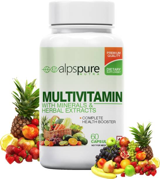 ALPSPURE Multivitamin Health Booster- With Herbal Extracts and Minerals 60 Capsules