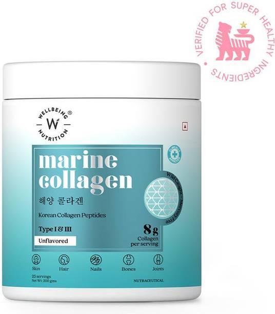 Wellbeing Nutrition Pure Korean Marine Collagen Powder|Supports Healthy Skin, Hair,Nails,Bone-200g