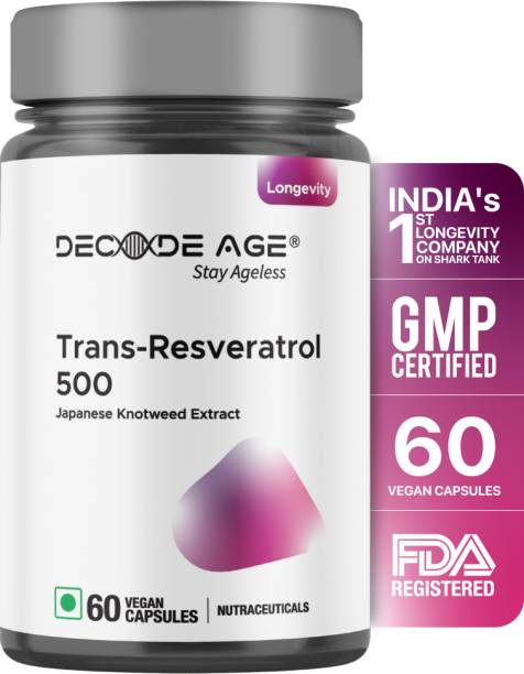 Decode Age 99.5% Pure Trans Resveratrol 500mg Supplement with Enhanced Absorption