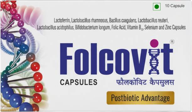 Folcovit Capsule Postbiotic Health Supplement with Lactoferrin, Zinc, Selenium, Vitamin B12