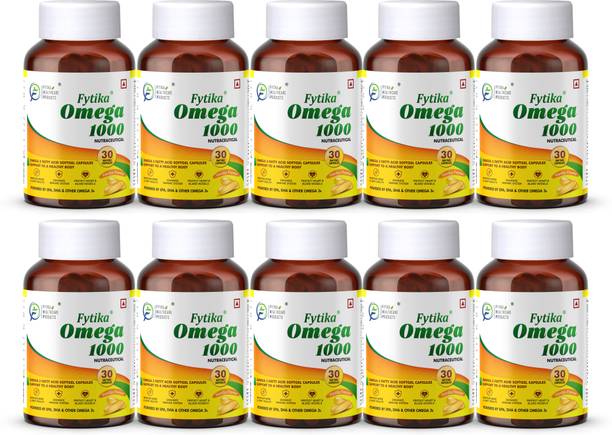 FYTIKA Omega 3 Capsule For Men & Women| 30 Softgels (pack of 10 )