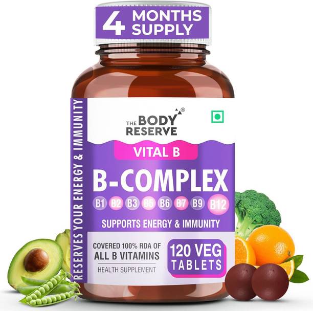 THE BODY RESERVE Vitamin B Complex Veg Tablets 100% RDA Of Vitamin B1, B2, B3, B5, B6, B7, B9,B12