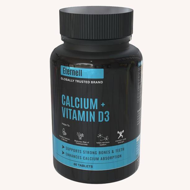 Eternell Calcium Citrate Malate 315mg + Vitamin D3 600IU + K2MK7 Ayurvedic Natural Bone
