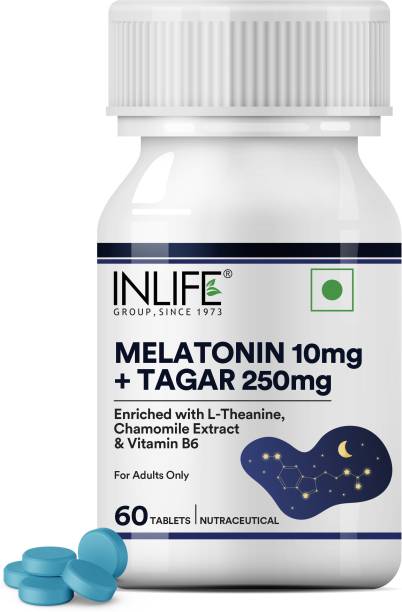 INLIFE Melatonin 10mg with Tagar 250mg Enhanced with Vitamin B6 & Chamomile Extract