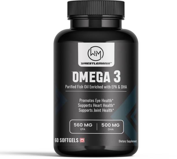 WrestleMania Omega 3 Fish Oil Capsules 1250mg, Certified for Purity & Accuracy AC