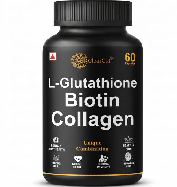 Clearcut L-Glutathione, Biotin, Collagen Herbal extracts Skin, Bones Health capsule 60