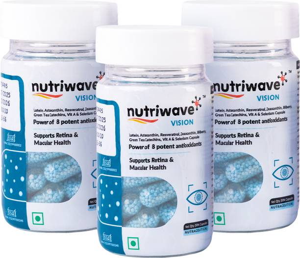 Nutriwave Vision Eye Care Capsules for Eye Health & Vision Support, Veg