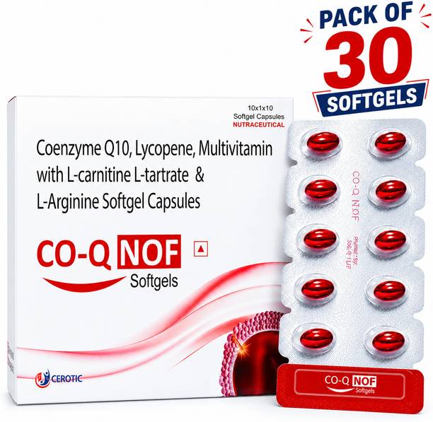 CO-Q-NOF Coenzyme Q10 100mg with Selenium 40mcg Softgels for Energy & Antioxidant Support