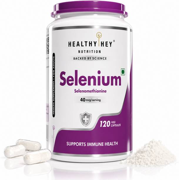 HealthyHey Nutrition Selenium Capsules, 40mcg, Non-GMO & Superior Absorption - 120 Vegetarian Capsules