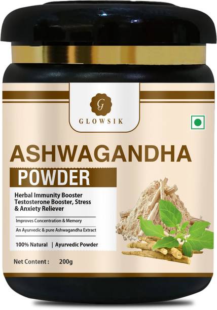 G GLOWSIK Organic Ashwagandha Powder |For Stress Relief | Improves Concentration & Memory