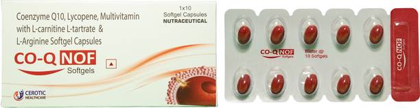 CO-Q-NOF Softgel Capsules with CoQ10 & Lycopene Capsules for Energy & Antioxidant Support
