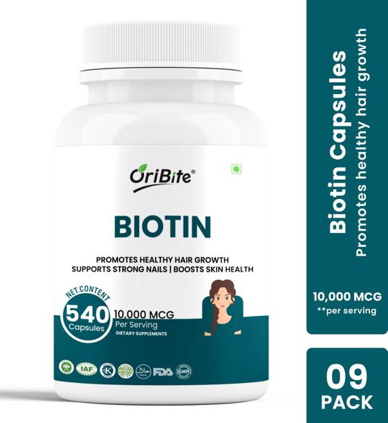 Oribite Biotin for Hair Growth, Strong Nails & Skin Support (9 Pack)