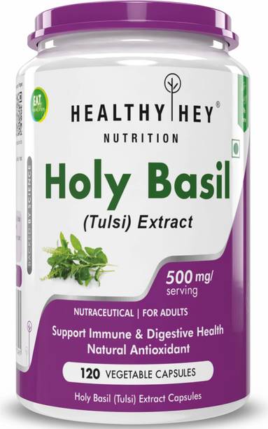 HealthyHey Nutrition Tulsi Extract (Holy Basil Extract) - Supports Stress & Immune System -120 Veg Caps