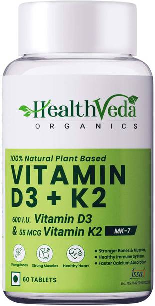 Health Veda Organics Vitamin D3+K2 For Healthy Bones & Joints Health