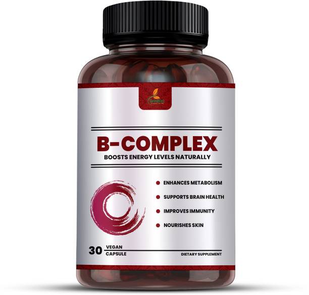 grinbizz B-Complex Capsules | Supports Metabolism, Brain Health & Immunity | Vegan