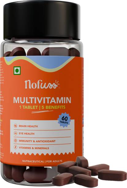 NOFUSS Daily Multivitamin | 24 Key Vitamins & Minerals | 60 Tablets | Men & Women