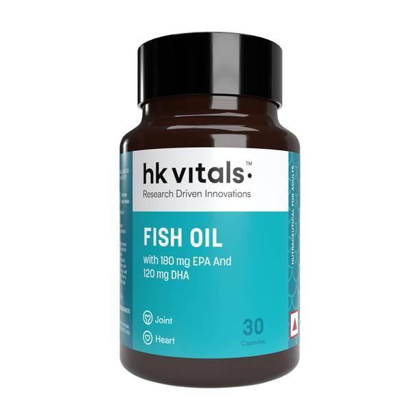 hk vitals Fish Oil | 1000mg Omega 3 with 180mg EPA & 120mg DHA