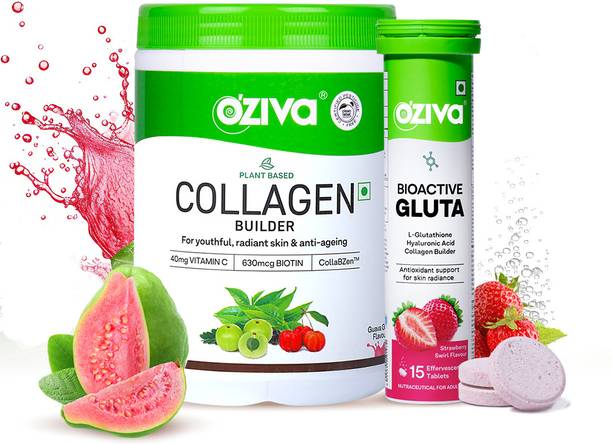 OZiva Gluta Fizzy To Reduce Pigmentation & Collagen (Guava) for Bright Youthful Skin