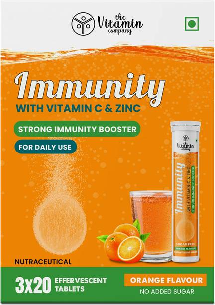 The Vitamin Company Immunity Effrvescent Tablets, with Vitamin C & Zinc, Stronger Immunity, Antioxid