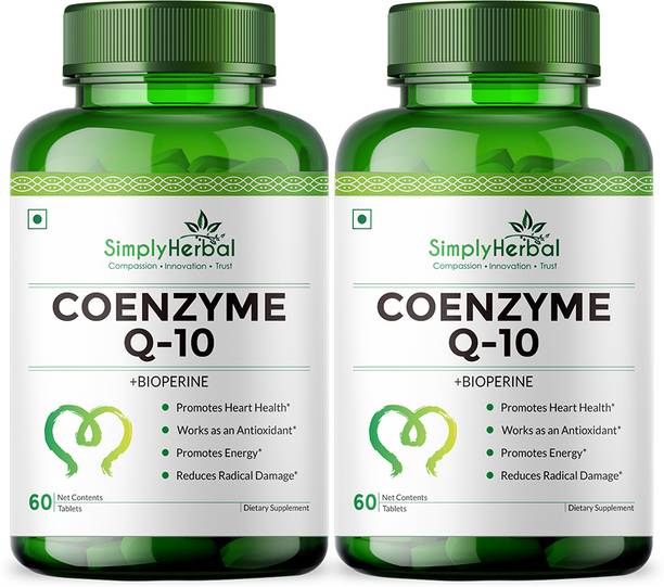 Simply Herbal Coenzyme Q10 200mg Tablets with Bioperine Antioxidant Supplements