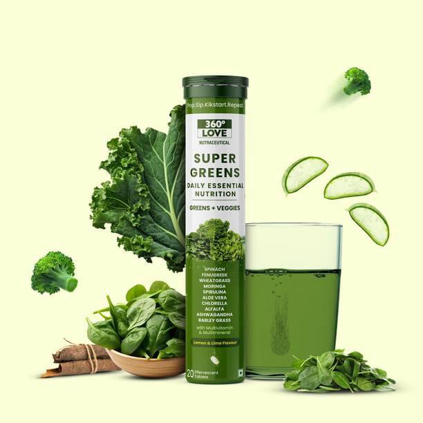 360 LOVE Super Greens | Daily Essential Nutrition | Organic Blend Herbs | Multivitamins