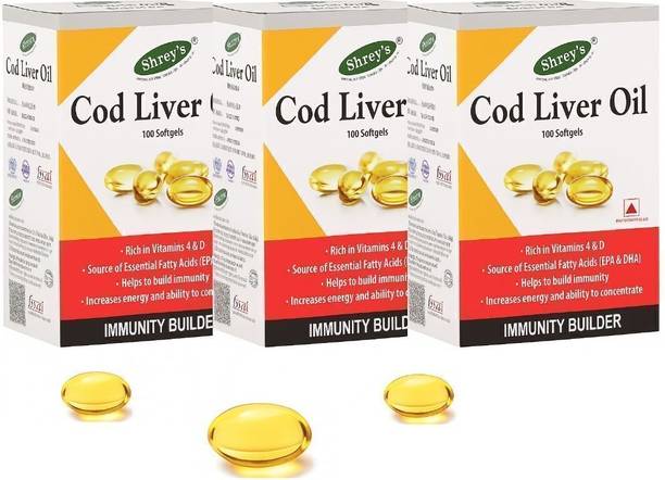 Shrey's Cod Liver Oil Capsule With Vitamin A & D for Immunity, Heart Health & Joints
