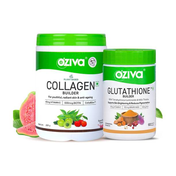 OZiva Collagen Builder Anti-Ageing Skin Radiance with Vitamin C Guava Glow Glutathione