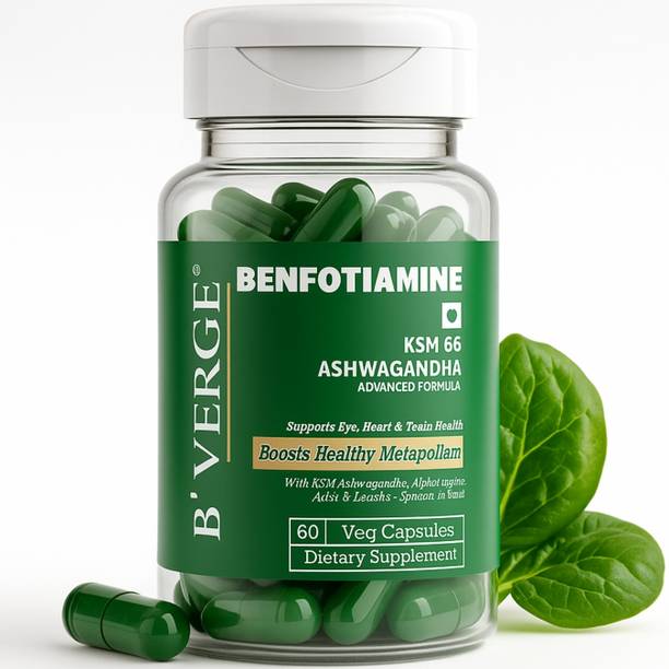 B'VERGE Benfotiamine 300mg with Ashwagandha KSM66 | Metabolic & Nerve Health B1 Vitamin