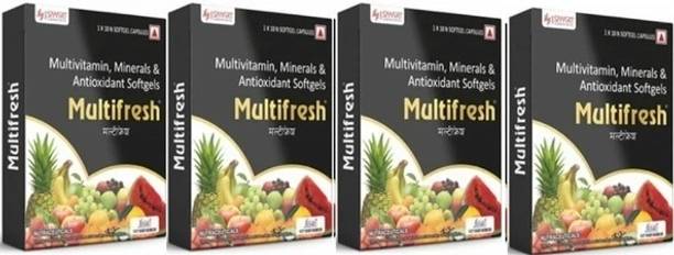 DOUBLE LIPS MULTIFRESH Multivitamin- Multiminerals 10 Softgel Capsules pack of 4