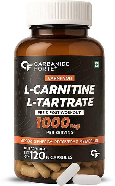CARBAMIDE FORTE L-Carnitine Tablets for Fat Loss 1000mg | L-Tartrate & Carnitine Supplement 120 Tablets