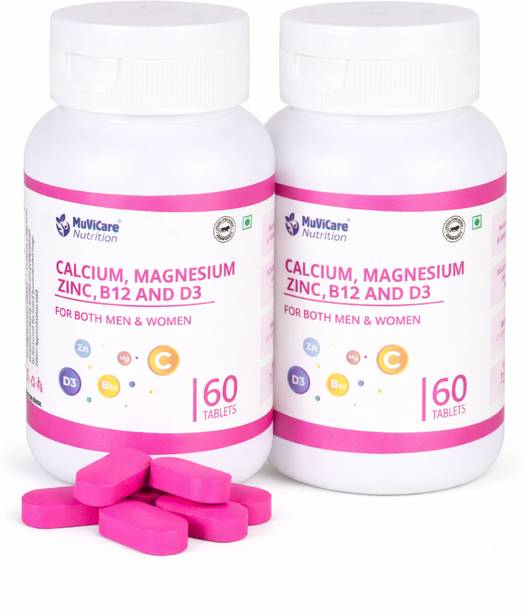 MUVICARE Calcium Magnesium Zinc with D3 & B12 | Powerful Combination for Bone Strength