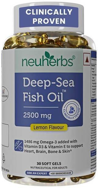 Neuherbs Deep Sea Omega 3 Capsules, Fish Oil Triple Strength 2500mg,EPA- 892mg, DHA-594mg
