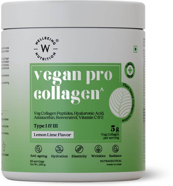 Wellbeing Nutrition Vegan Pro Collagen,Hyaluronic Acid, Lemon Lime Flavor