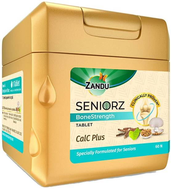 ZANDU Seniorz BoneStrength Tablet for Adults, Rich in Natural Calcium, Vitamin D3