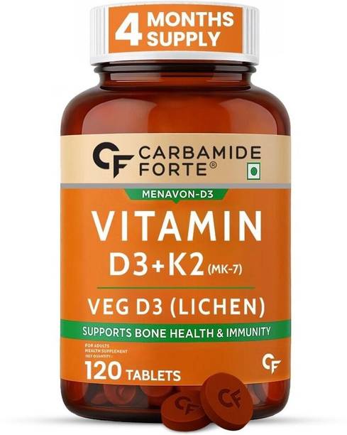 CARBAMIDE FORTE Vitamin D3 K2 MK7 | Plant Based Veg Vitamin D3 Tablets Lichen Source