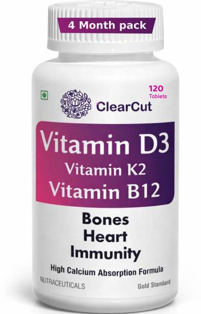 Clearcut Vitamin D3 Vitamin K2 Vitamin B12 Calcium Tablets 120