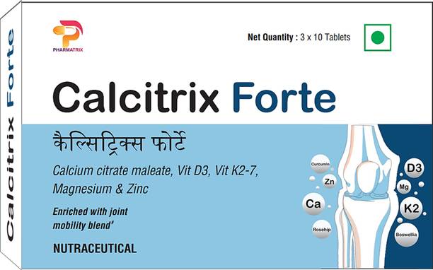 Calcitrix Forte Calcium Citrate Malate Tabs with D3,K2-7,Magnesium,Zinc & Joint Blend