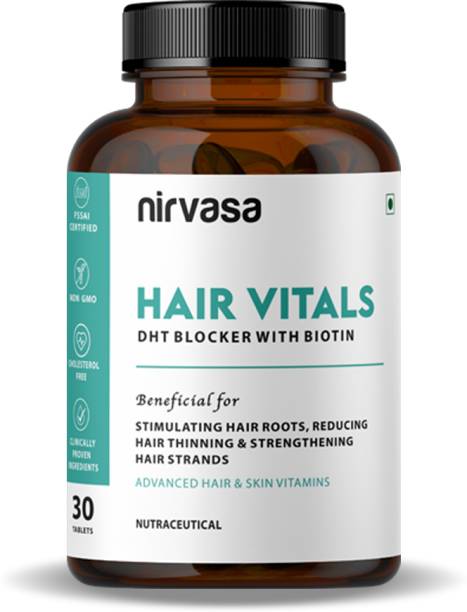 Nirvasa Hair Vitals DHT Blocker with Biotin | Hair Vitamins Tablets for Men & Women