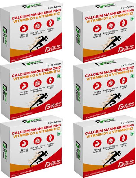 DOCTORFIT Calcium + Magnesium + Zinc + Vitamin D3 + Vitamin B12 For Men & Women