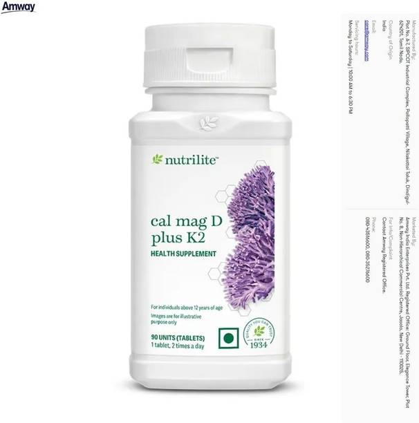 Amway Nutrilite Cal Mag D Plus K2 – Provides Natural Calcium from Algal Sources |