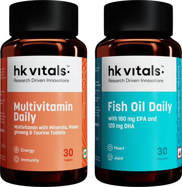 hk vitals Fish Oil + Multivitamin Daily with Multiminerals & Ginseng Extract