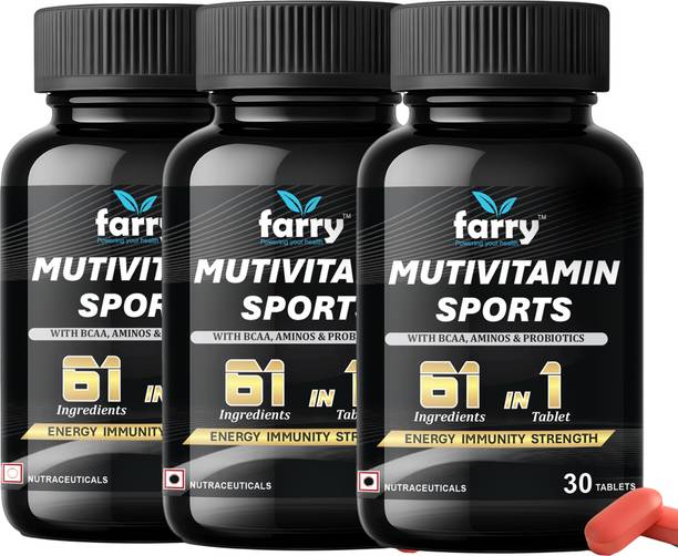 farry Multivitamin Sports | Pack of 3 | 61-in-1 | 60 Tablets | Daily Nutrition