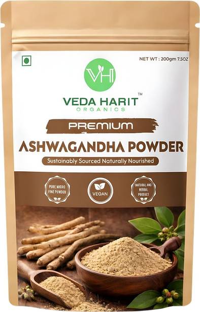 Veda Harit Organics LLP Pure Root Ashwagandha Powder Ayurvedic Herbal Supplement Energy Stress Relief
