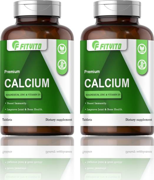 Fitvito Calcium, Magnesium, Zinc, D3 & B12 Tablets (K236)