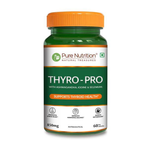 Pure Nutrition Thyro-Pro with Ashwagandha & Selenium | Thyroid Care