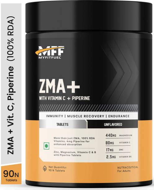 MyFitFuel ZMA+ (Zinc, Magnesium, Vitamin B6, Vitamin C & Piperine 95%), 90 Capsules