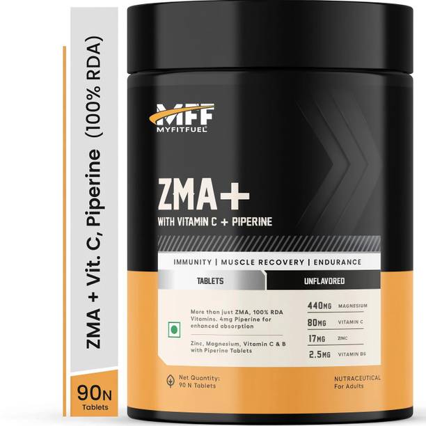 MyFitFuel ZMA+ (Zinc, Magnesium, Vitamin B6, Vitamin C & Piperine 95%), 90 Capsules