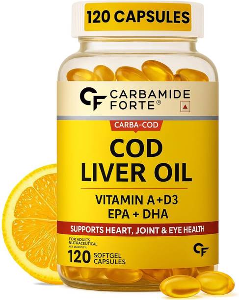 CARBAMIDE FORTE Omega 3 Cod Liver Oil Capsules | fish oil omega 3 With Vitamin A & D3